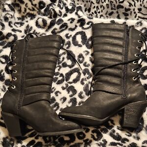 Durango Black Lace Up Women's Boots